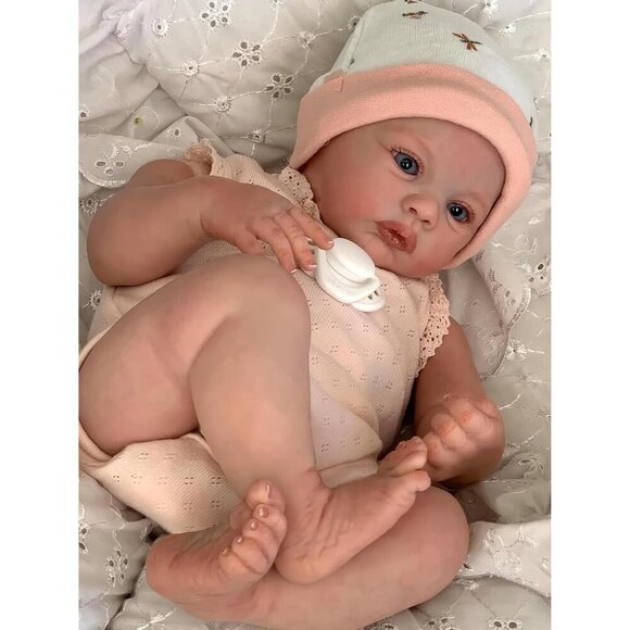 🆕18 Inches Girl Cloth Body Rooted Hair Realistic  Newbron Reborn Baby Doll - Picture 3 of 3